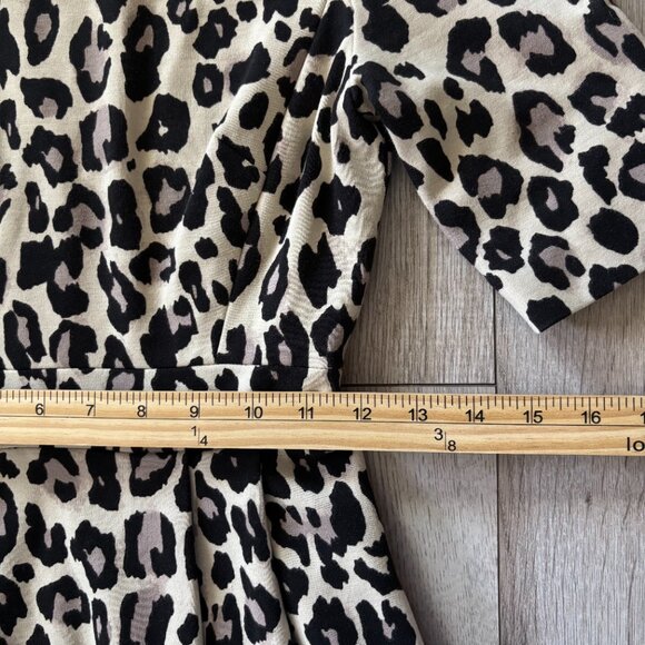 Kate Spade Leopard Print Half Sleeve Fit and Flare Dress Size 0 - Picture 7 of 11